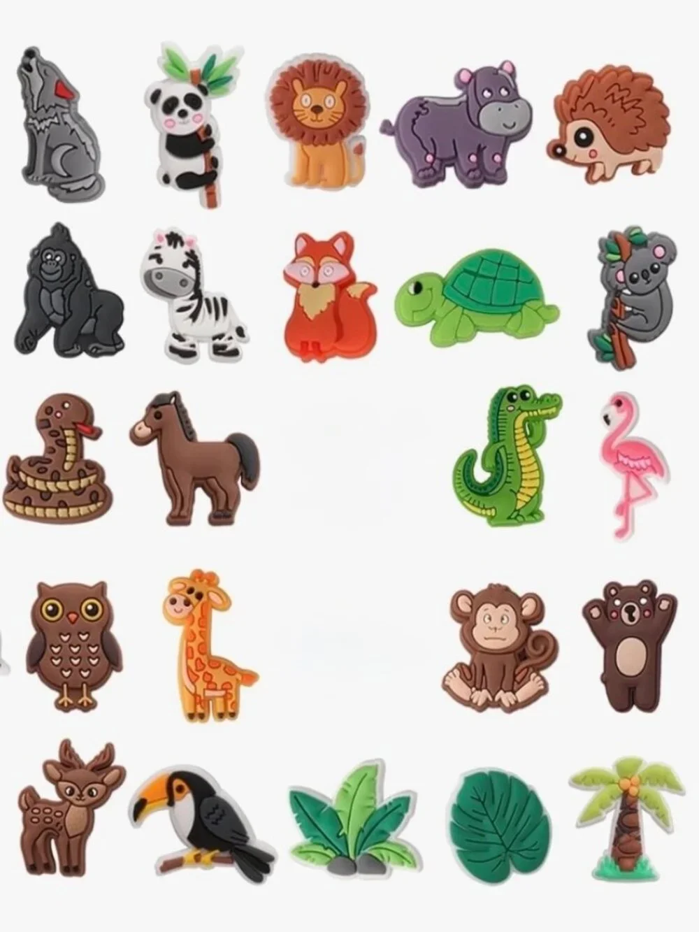 27 Pcs SHOE CHARMS Jungle Animal Croc